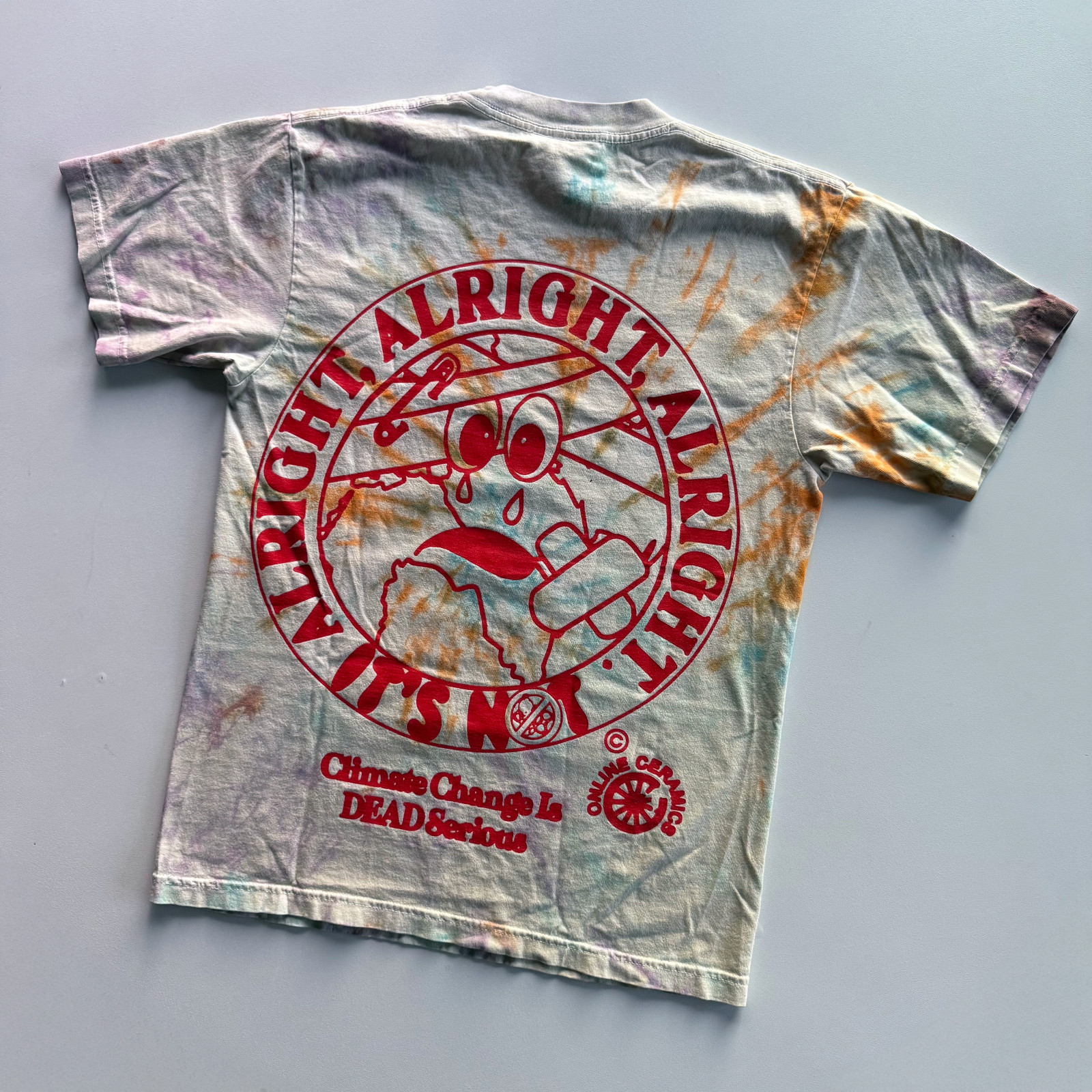 Online Ceramics SS19 Climate Change Is Dead Serious Tye Dye Tee Size Small