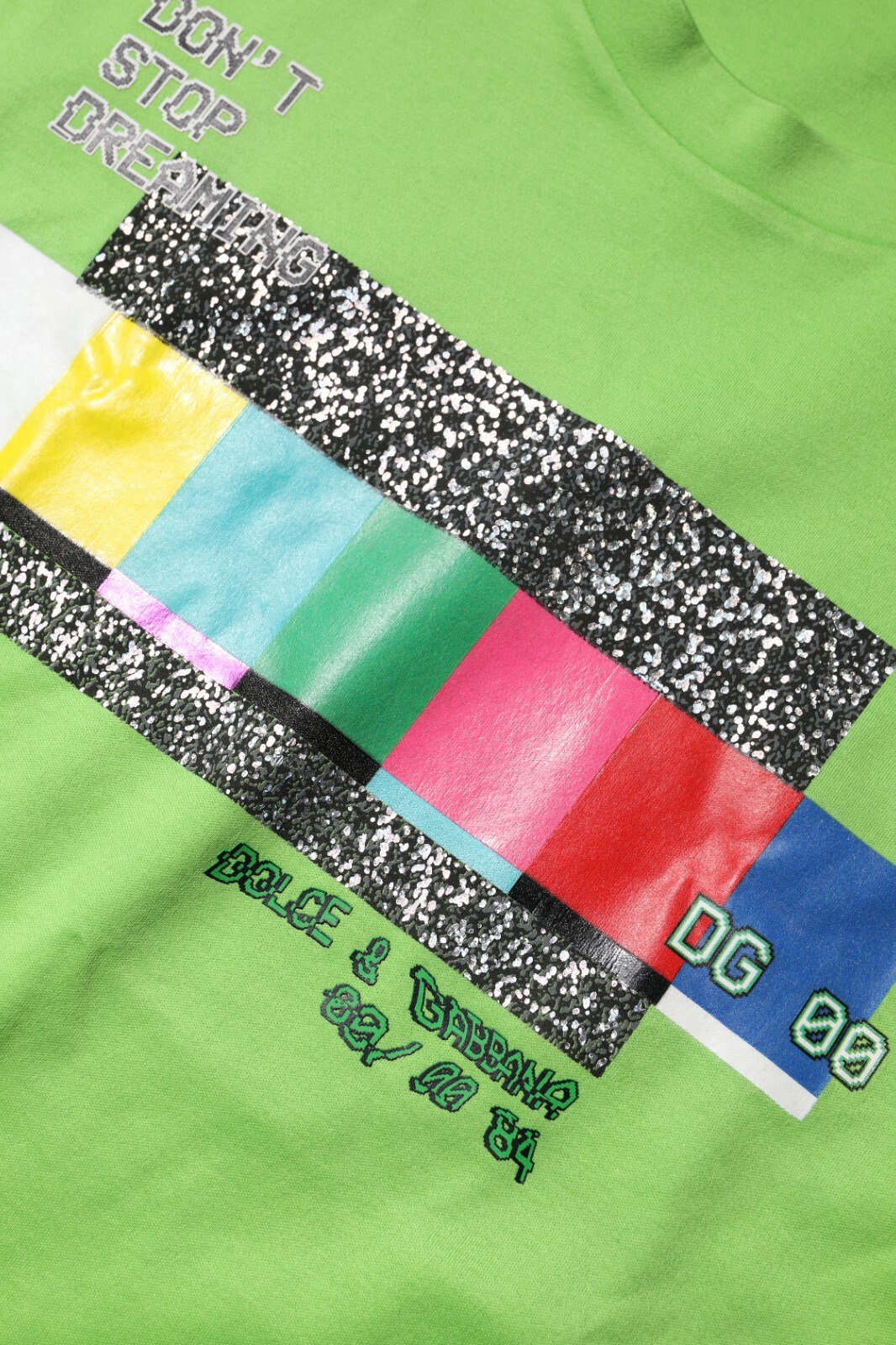 DOLCE & GABBANA T-shirt Green Graphic Printed Round Neck Men IT48/US38/M 750usd