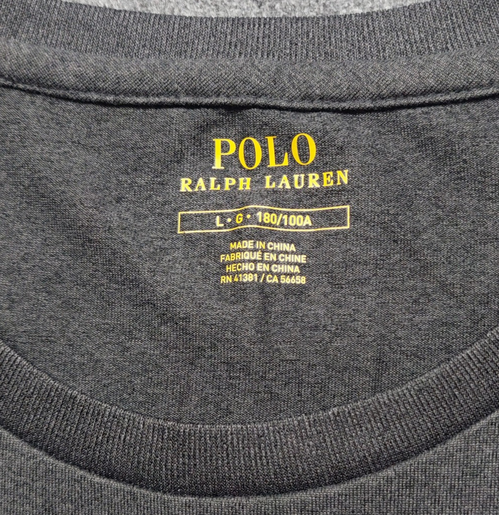 Polo Ralph Lauren Performance TShirt Gray Mens L Classic Fit Tee Crew Neck Pony