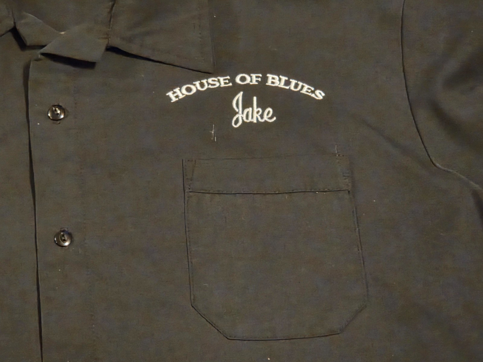 House of Blues Las Vegas Blues Brothers Jake Bowling Shirt Black White Stripe XL