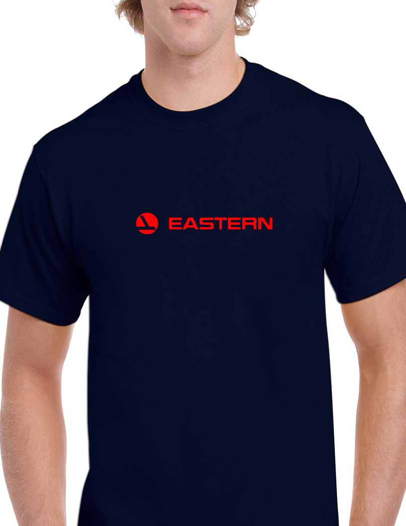 Eastern Airlines Red Retro Logo Shirt Aviation Geek Navy Blue Cotton T-shirt