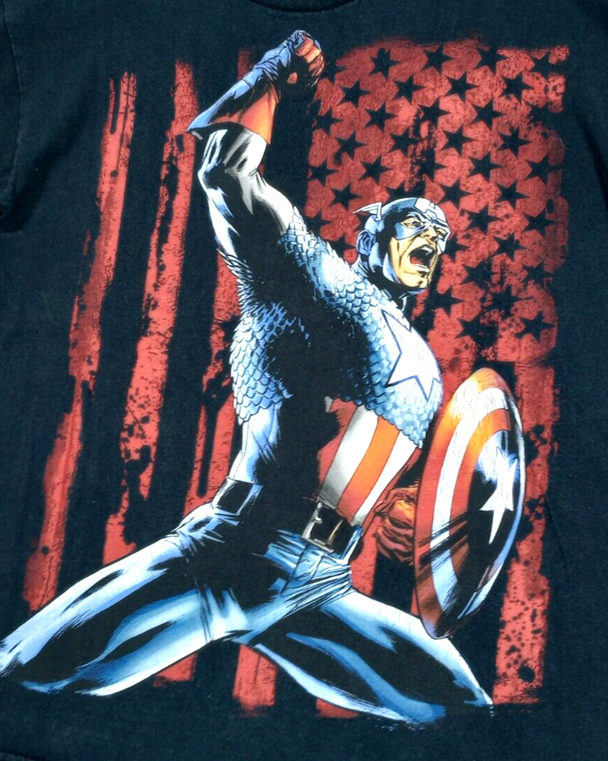 Vintage Marvel Mad Engine Captain America Shirt Medium Mens Unisex Y2K Assemble!