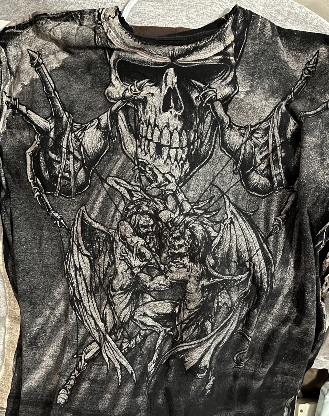 Mens Affliction Shirt Size Xl Puppet Master Good Vs Evil