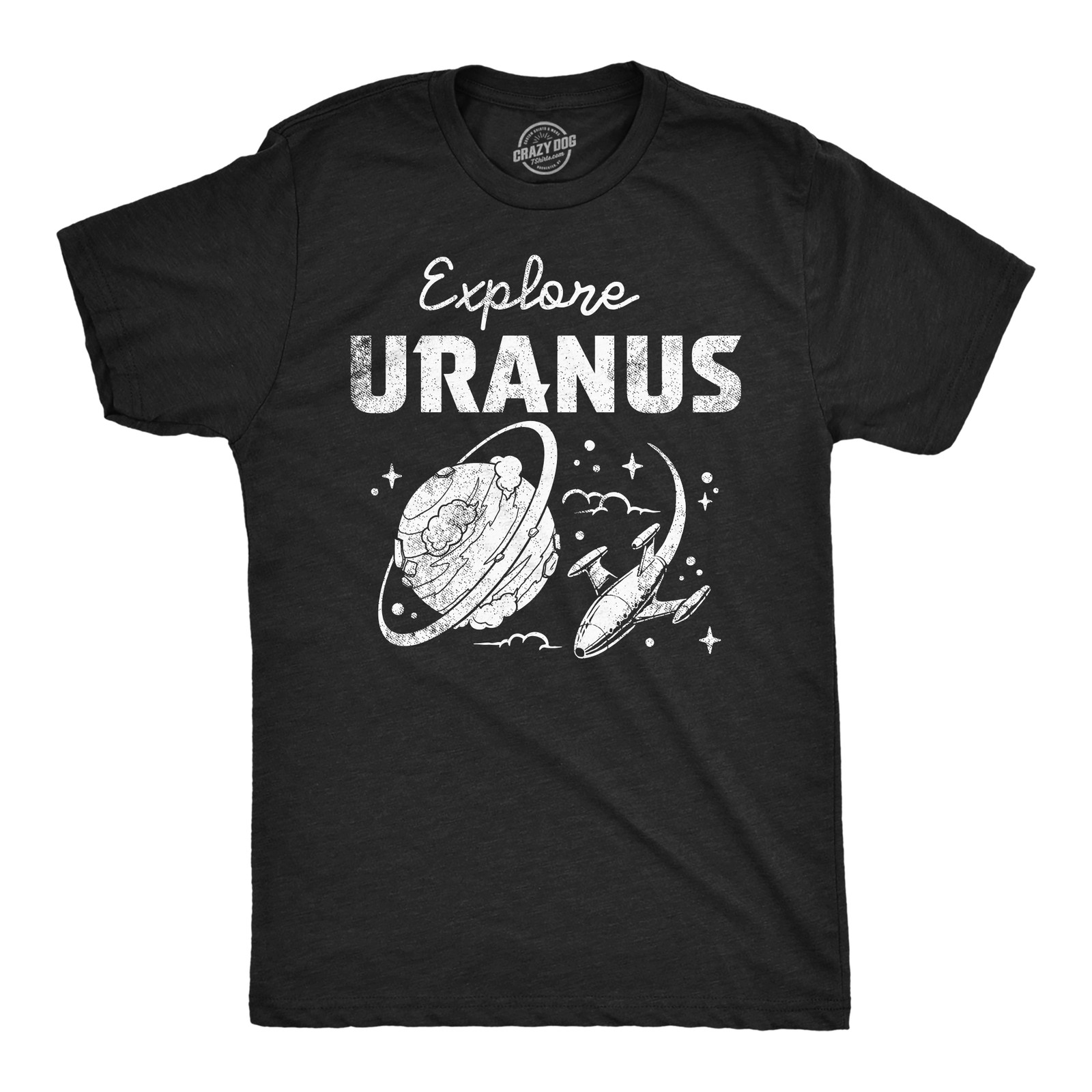 Mens Funny T Shirts Explore Uranus Sarcastic Space Graphic Tee for Men