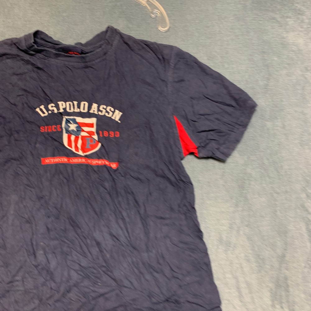 U.S. Polo Assn. T Shirt Mens Medium Navy Blue Graphic Print Casual Short Sleeve