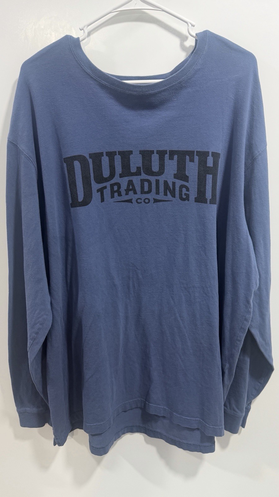 Duluth Trading Co Men’s Longtail XL Blue 100% Cotton Long Sleeve Shirt