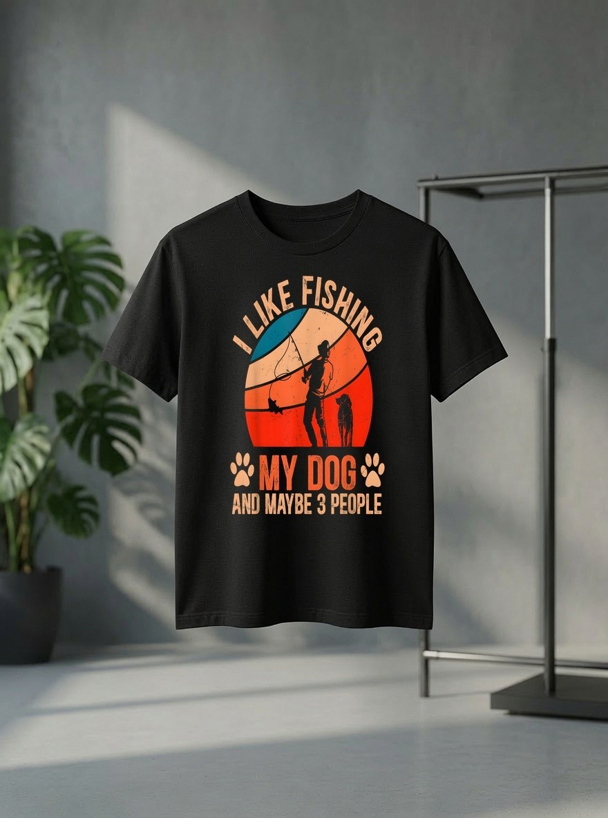 I Like Fishing My Dog and Maybe 3 People Men Women Shirt