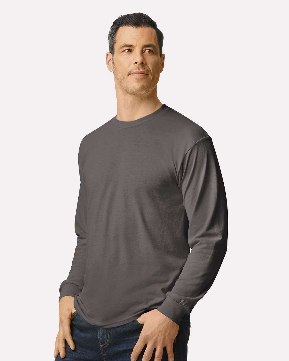 Gildan Adult Long Sleeve Heavy Cotton T-Shirt Blank Tee Top Shirts S-3XL G540