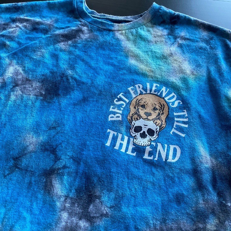 Assholes*s Live forever Shirt XXL Dog Skull Tie dye Best Friends Till The End