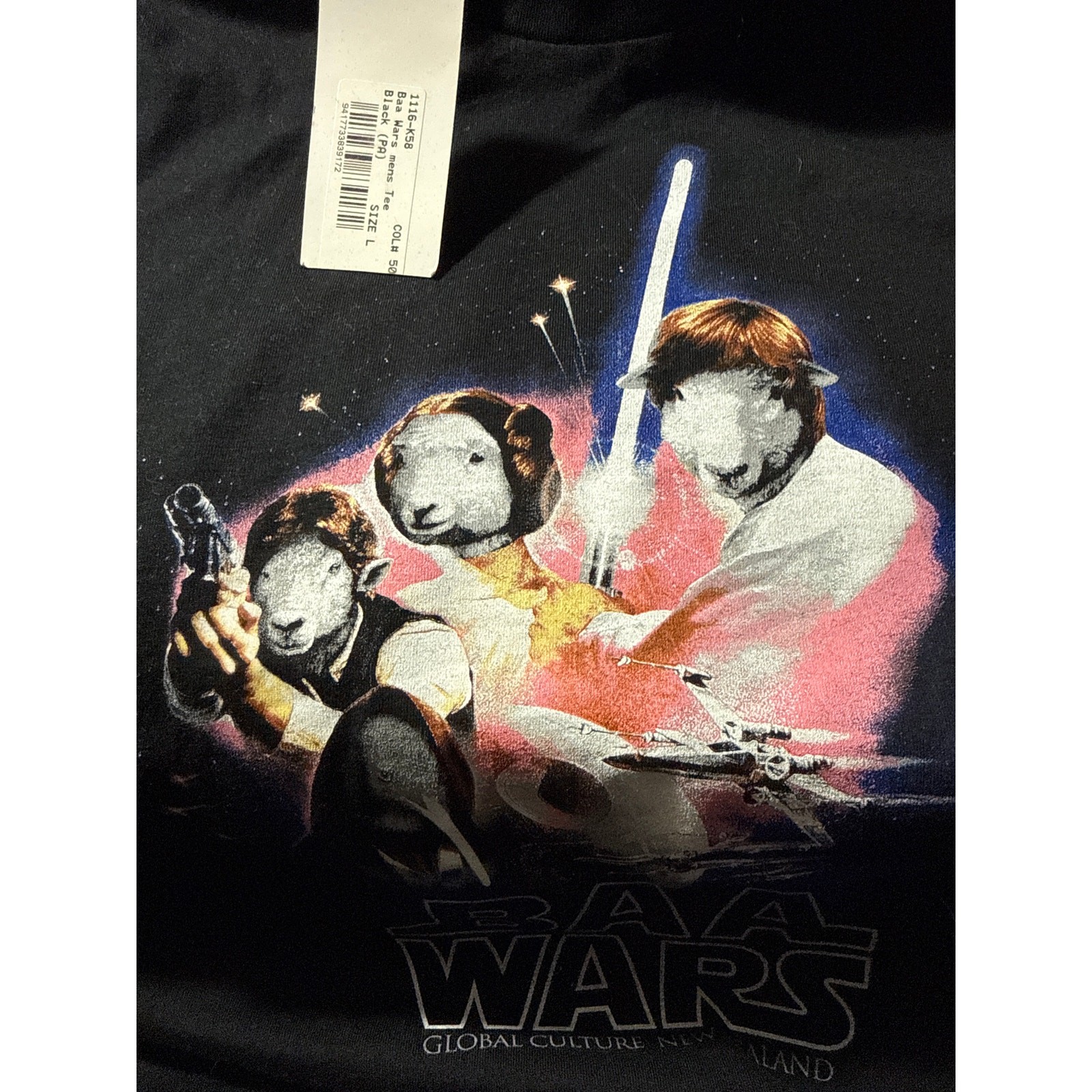 Global Culture BAA Wars Star Sheep Kiwi New Zealand Collectible Tee Size L NEW