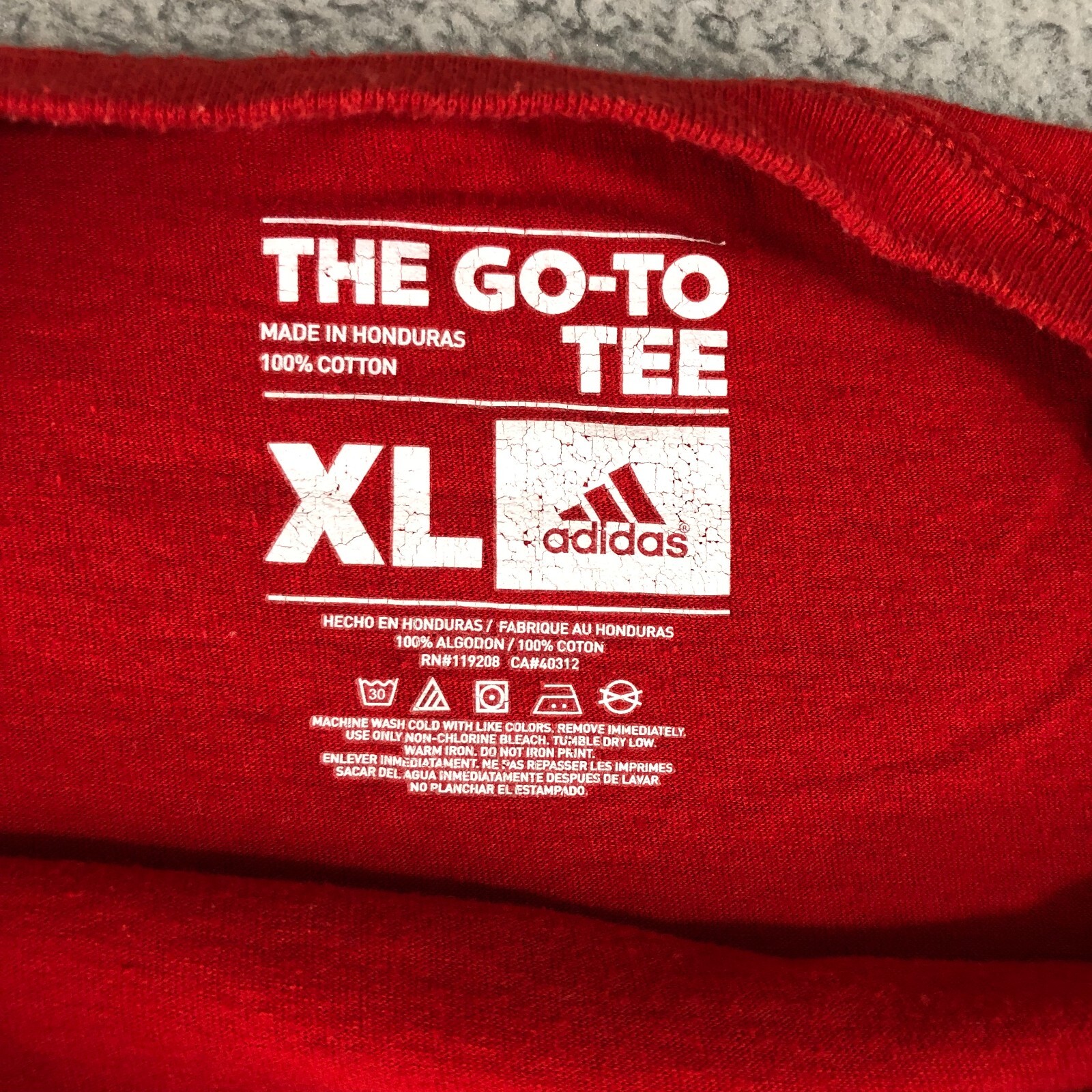 Adidas Shirt Mens Extra Large Red Solid Graphic Basketball Minimal The To-Go Tee