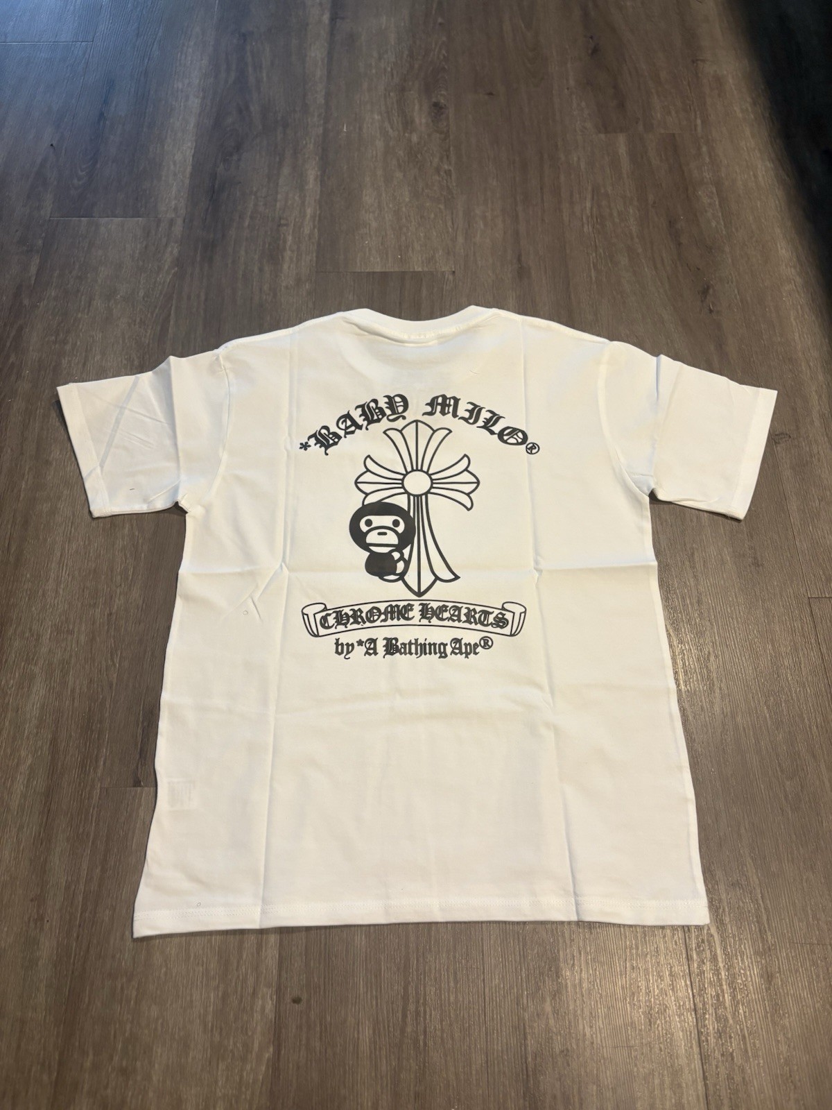 A Bathing Ape BAPE Baby Milo Chrome Hearts White Graphic Tee Shirt Men’s M