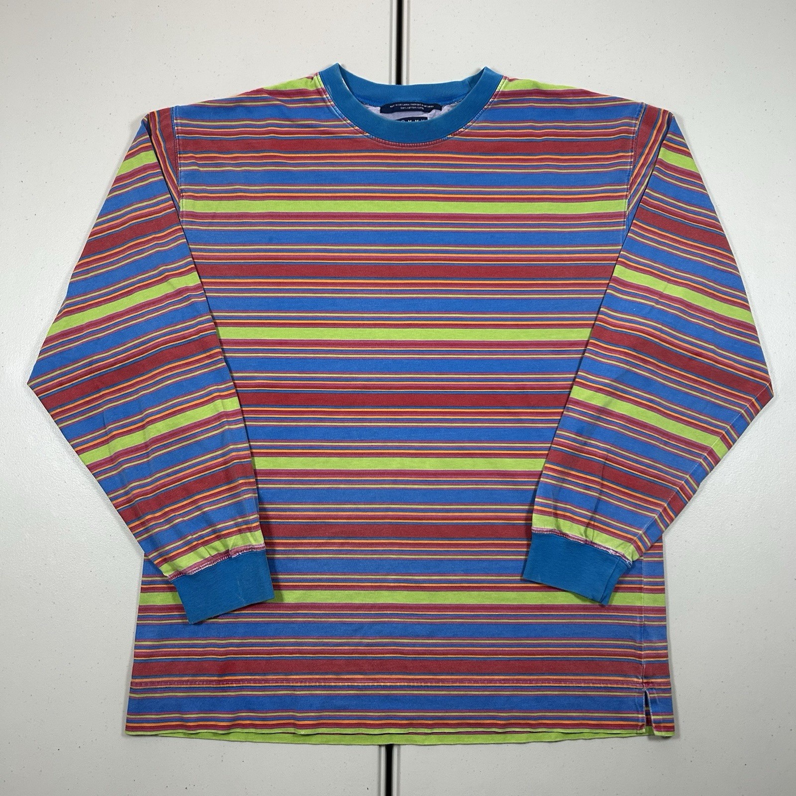 Vintage 90s Tommy Hilfiger Long Sleeve Striped Shirt Colorful Men’s Size Large