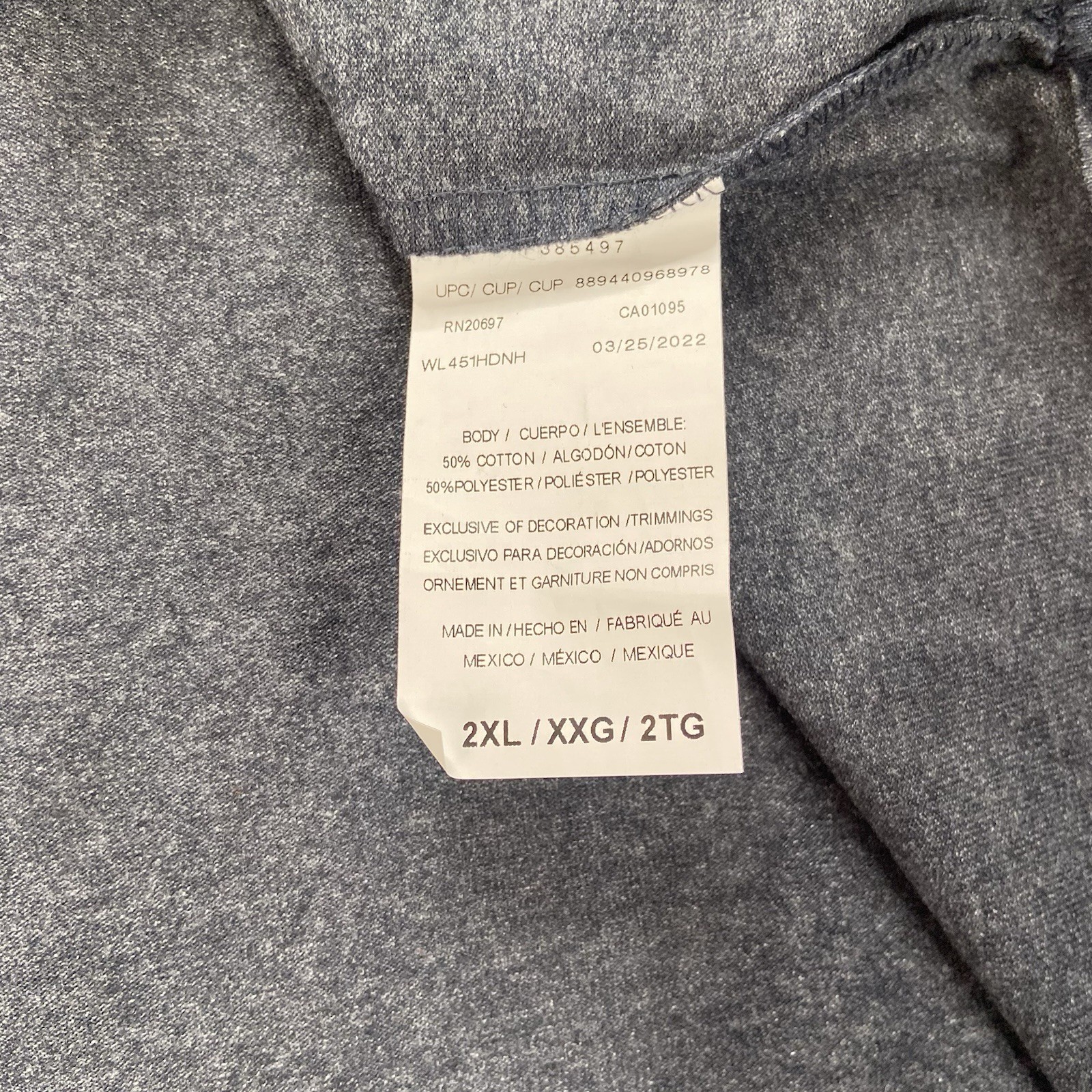 Dickies Long Sleeve Heather Heavyweight Henley Shirt Navy Heather Mens Size 2XL