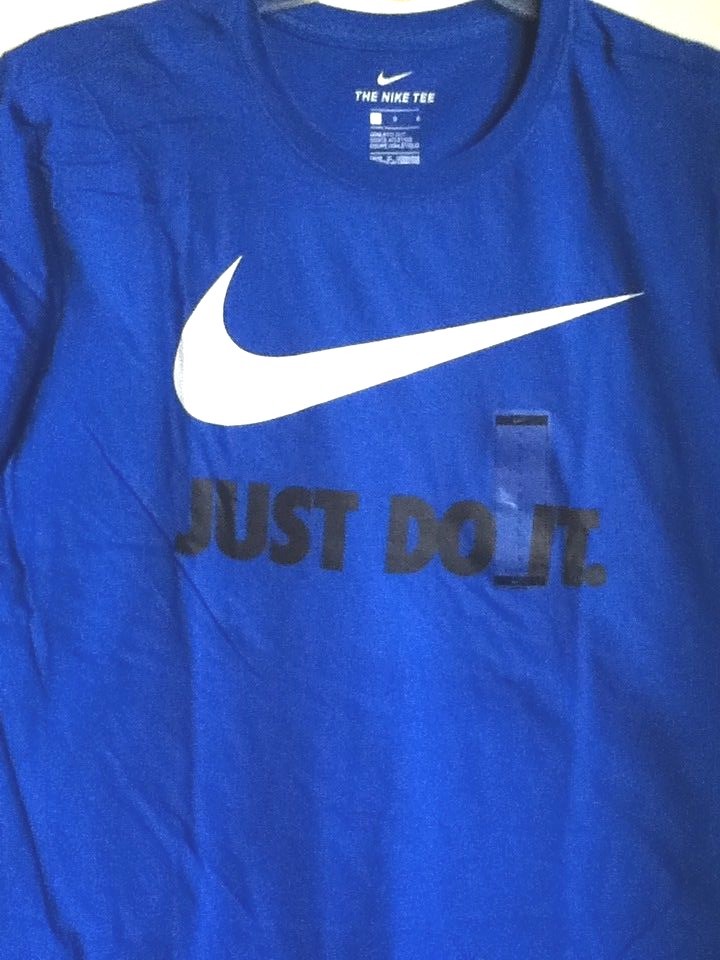 AUTHENTIC NIKE JDI ROYAL/WHT/BLK T-SHIRT AA2097-481
