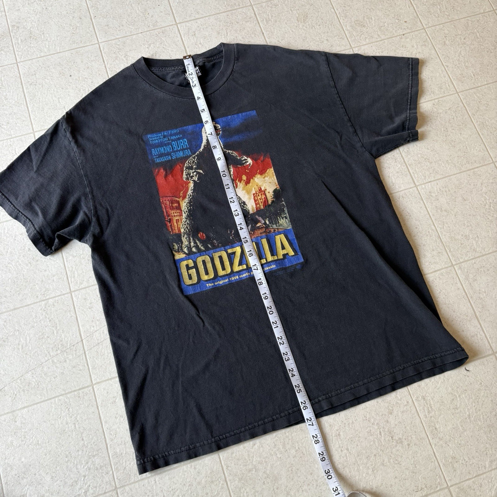 Vtg 1990s Impact Merchandising Godzilla T Shirt Men’s Large Black Kaiju Merch