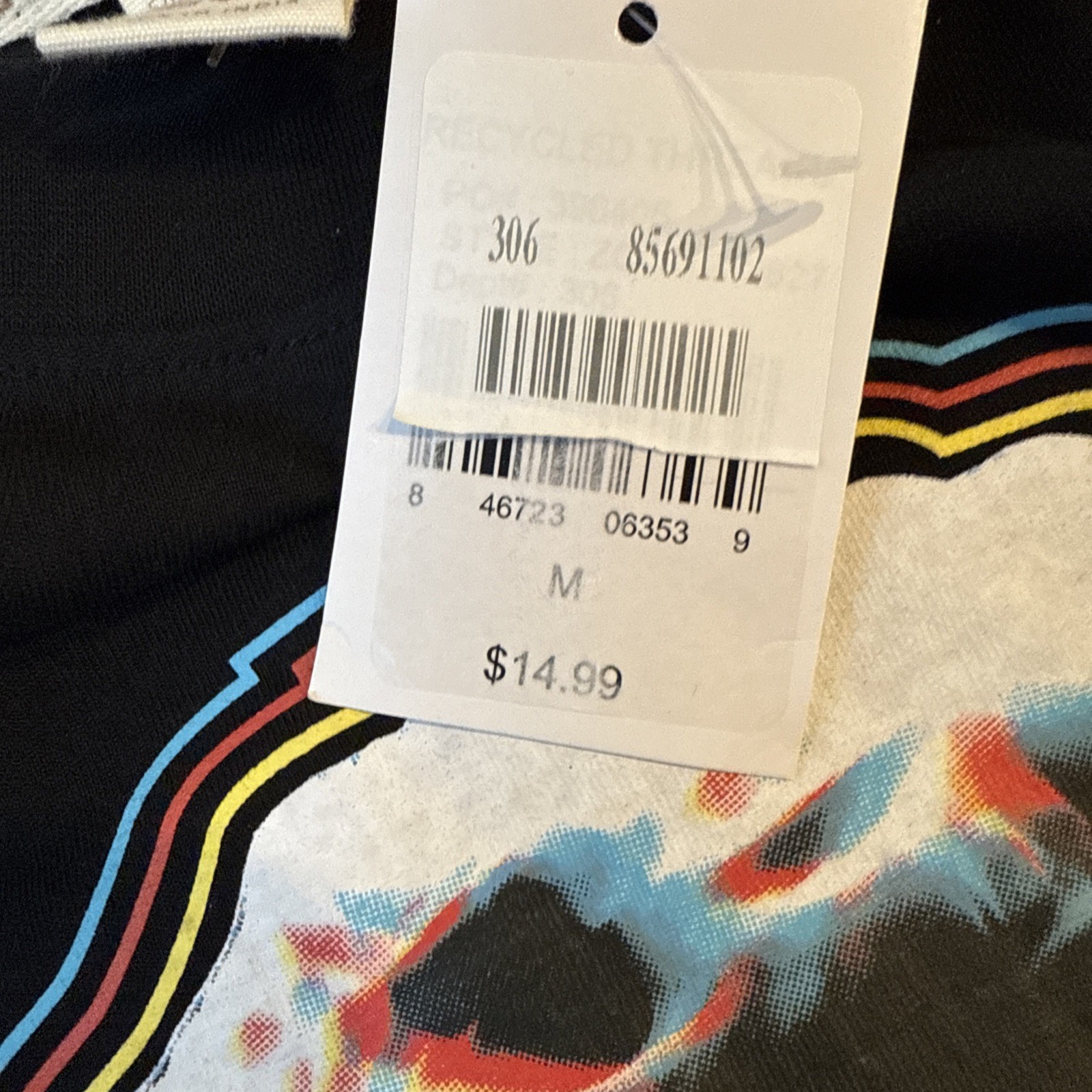 Recycle threads men’s Medium black graphic T-shirts “Low-Key”