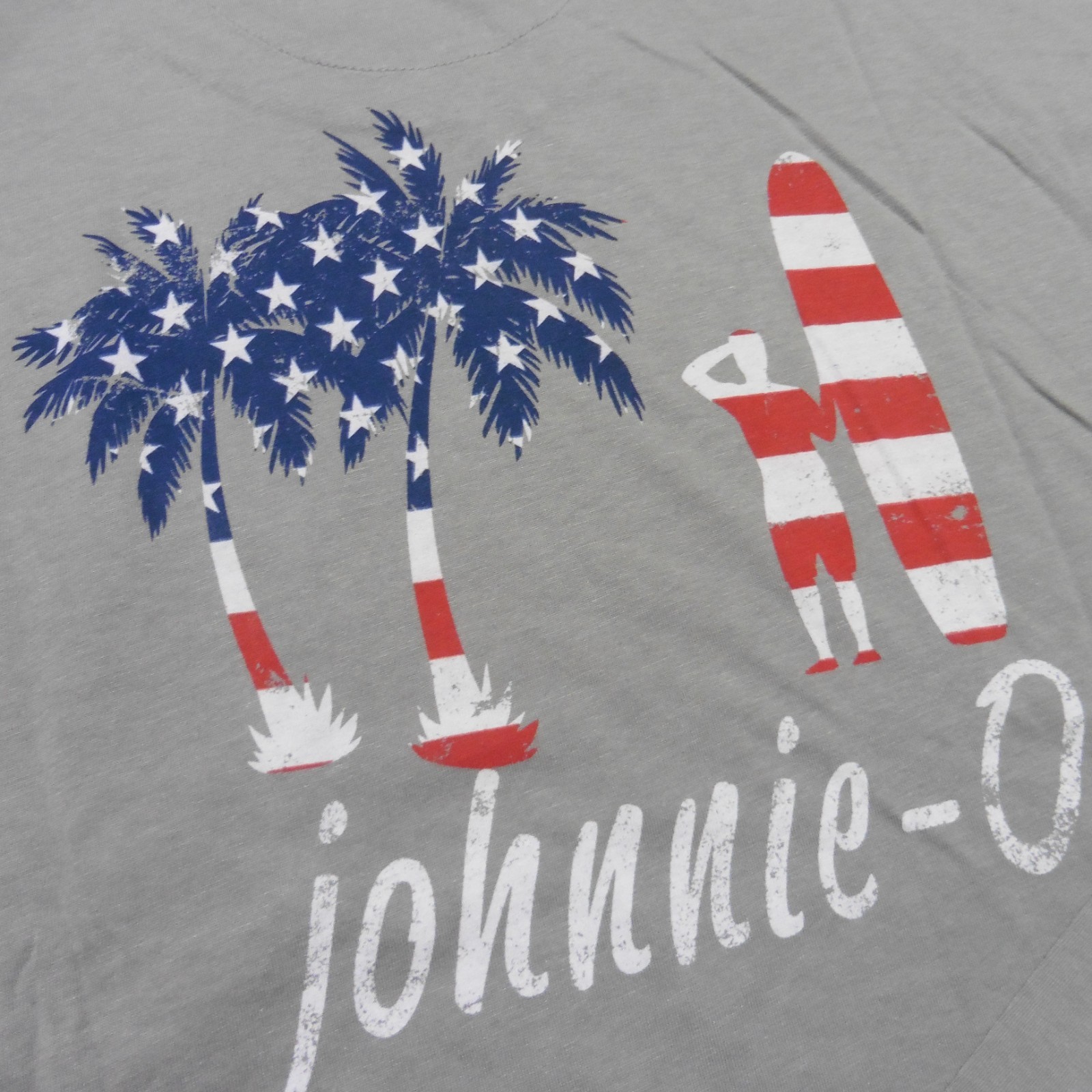 JOHNNIE O Mens S M L XL 2XL T SHIRT US PALM TREE STEEL GREY FLAG GOLF BRENNAN
