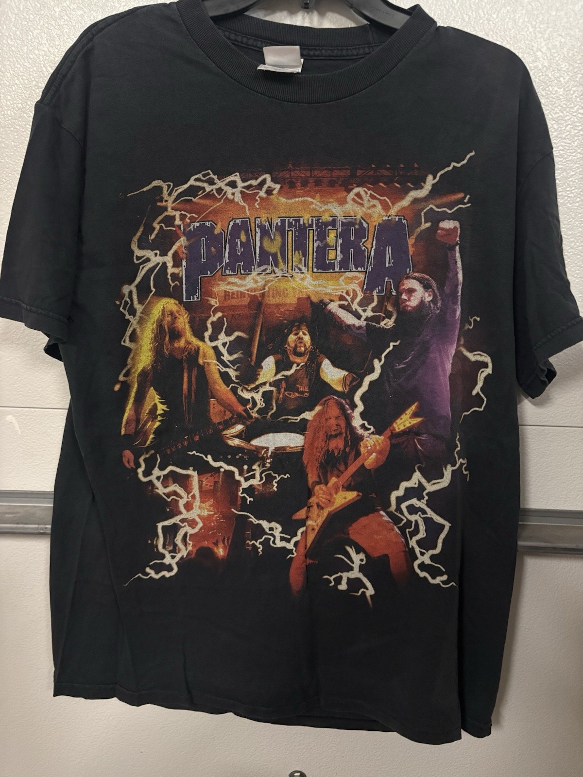 Tennessee River Pantera Double-Sided Black Graphic Print Crew Neck Tee Men’s L