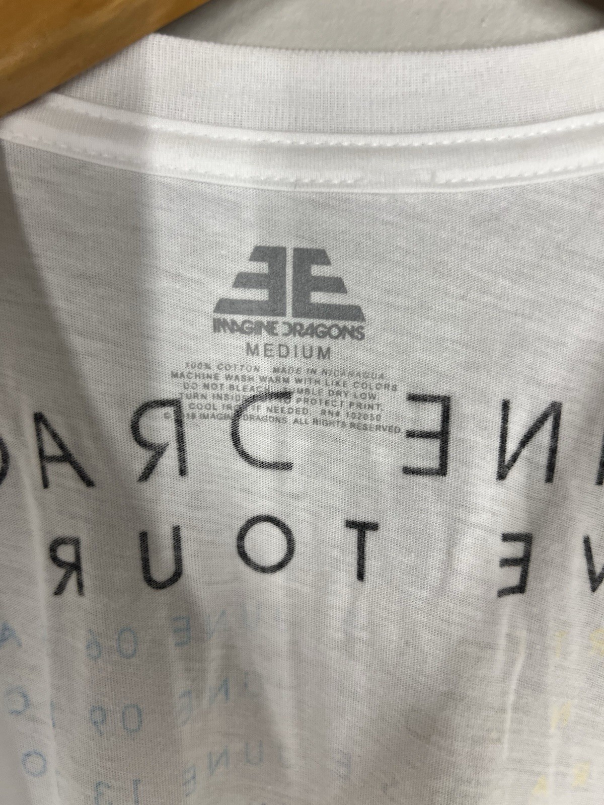 Imagine Dragons Evolve Tour 2018 Vintage T-Shirt Medium – White Concert Tee