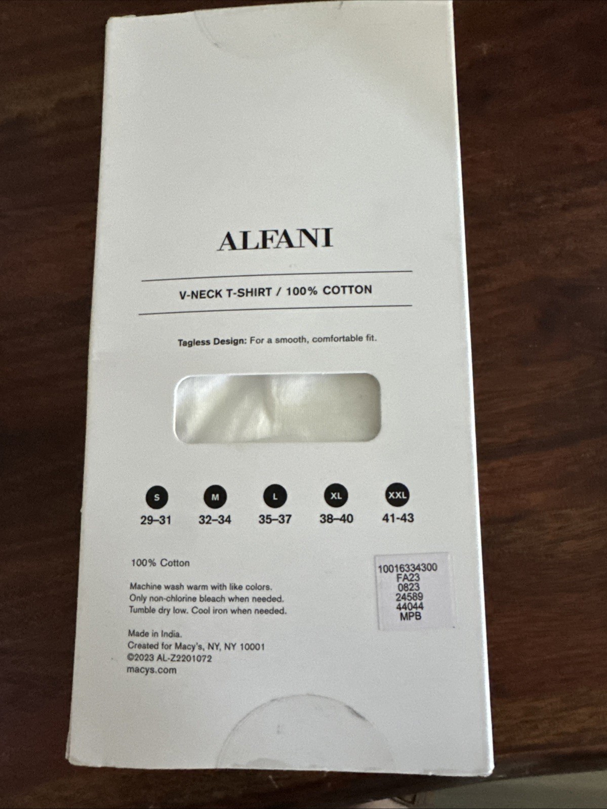 Alfani V-Neck T-Shirt Mens XL White 4-Pack 100% Cotton Regular Fit Tagless