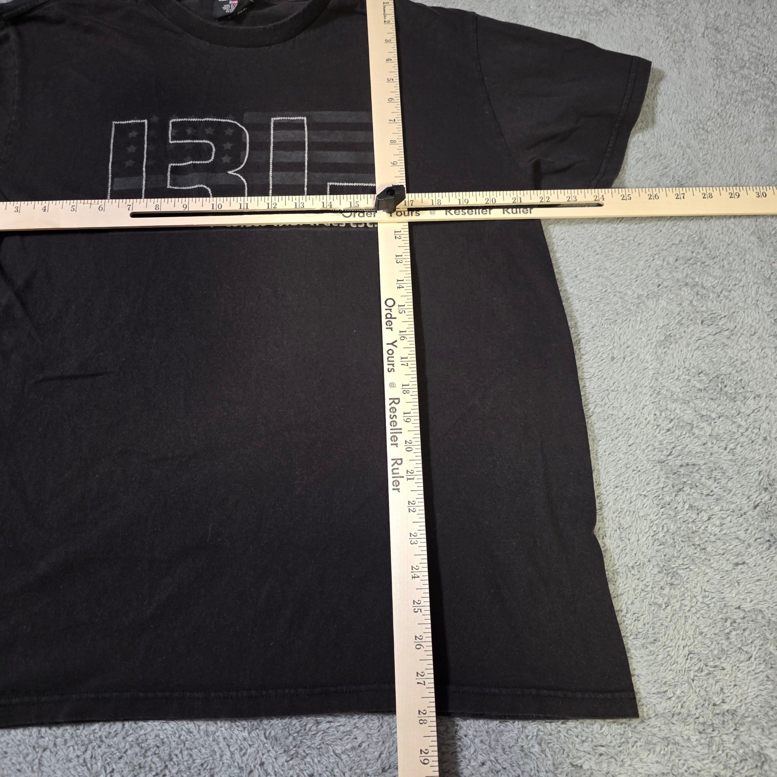 Polo Jeans Co Ralph Lauren Mens L T-Shirt Black Graphic RL American Flag Cotton