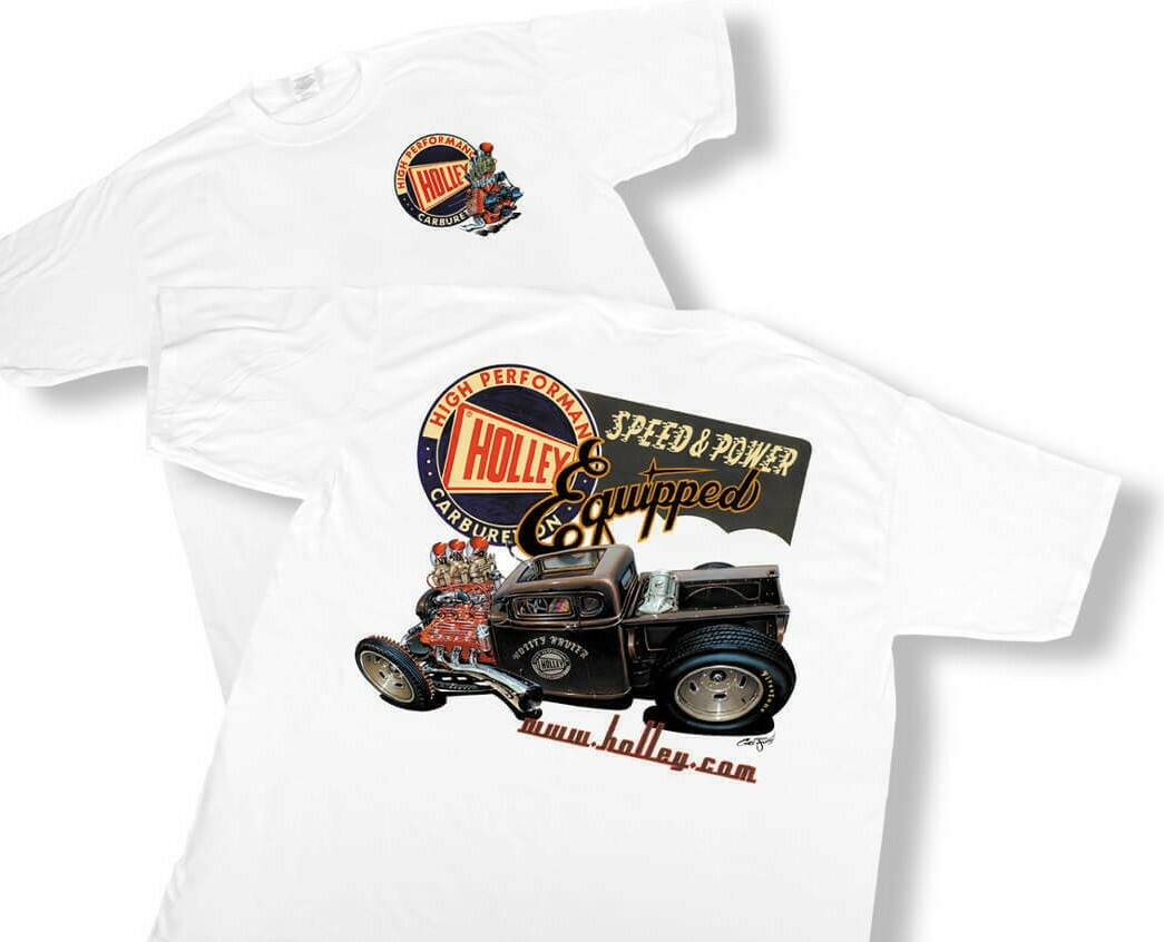 Holley Retro (00) Men’s T-Shirts, White 100% Cotton. NHRA Drag Racing Street