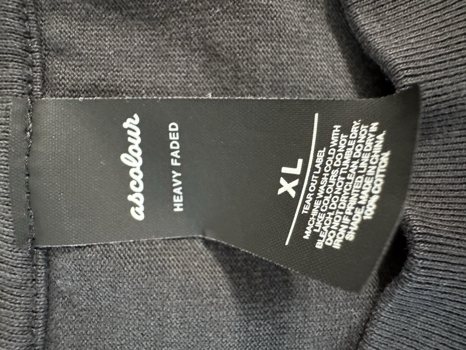 As Colour Heavy Weight Tee Shirt 100% Combed Cotton Size XL Heavy Faded Black