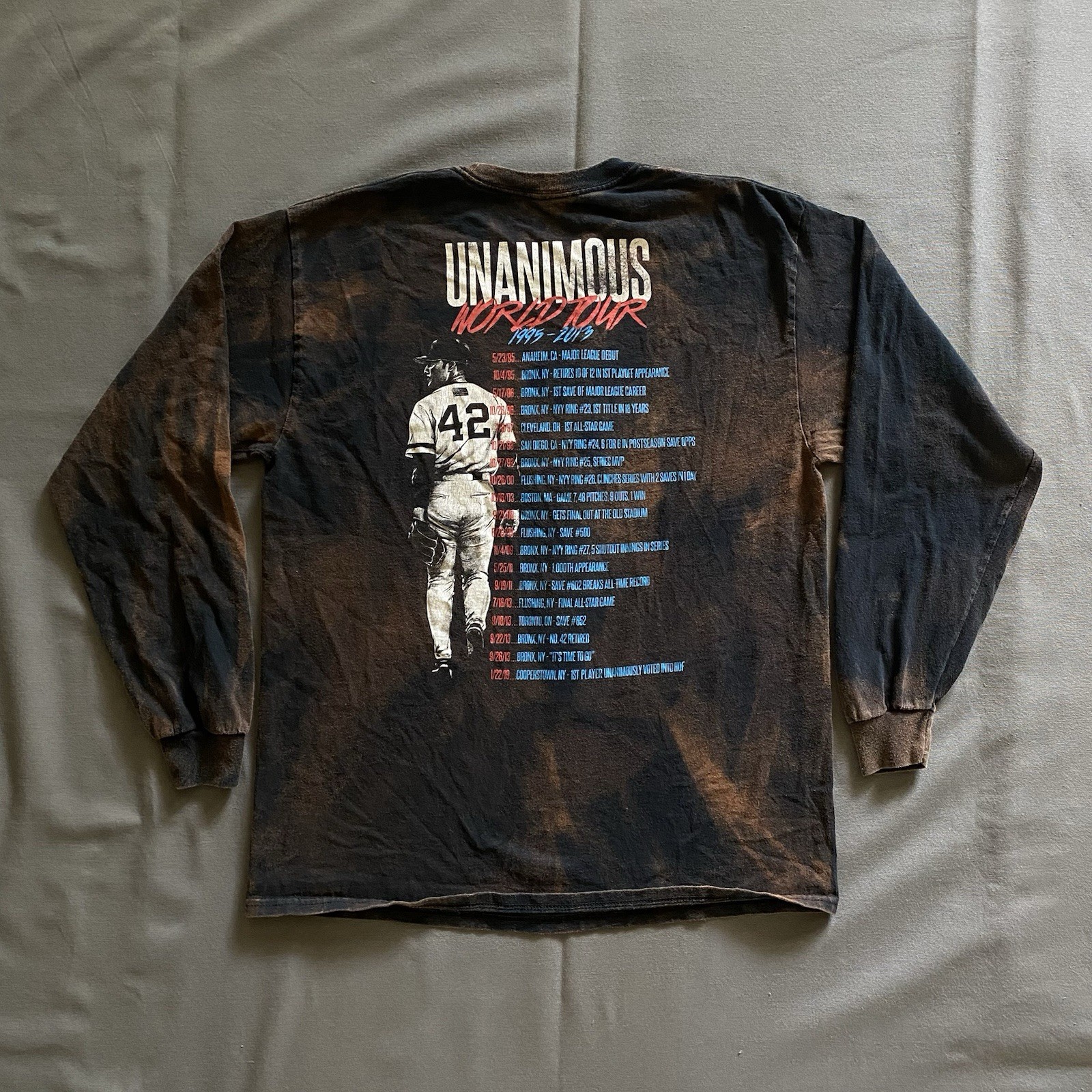 Bleacher Report Mariano Rivera World Tour Long Sleeve Shirt Mens L Black Bleach