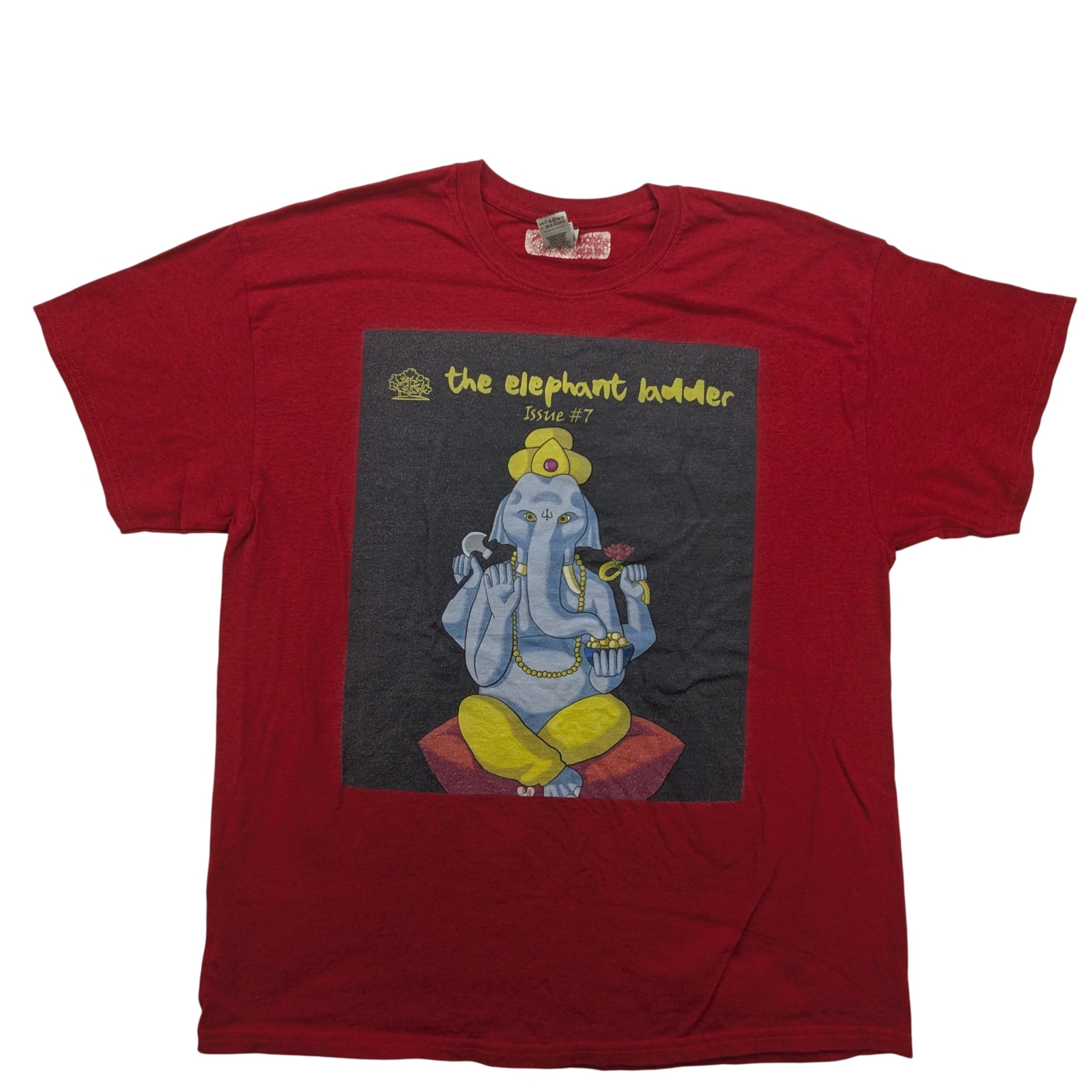 The Elephant Ladder Shirt Mens XL Issue #7 Red Graphic Ganesh Art Hindu Yoga