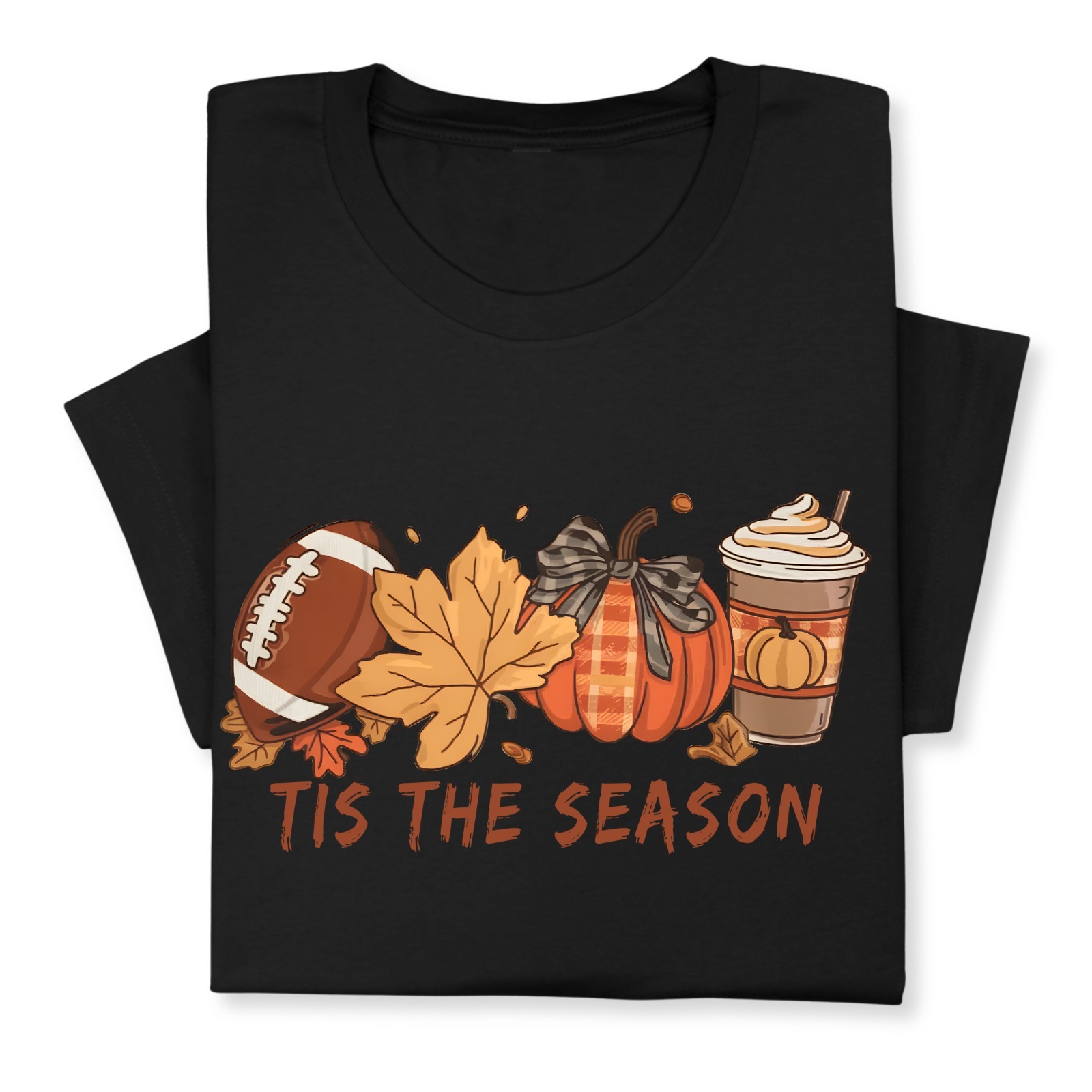 Tis the Season Fall T-Shirt, Pumpkin Spice & Football Autumn Tee