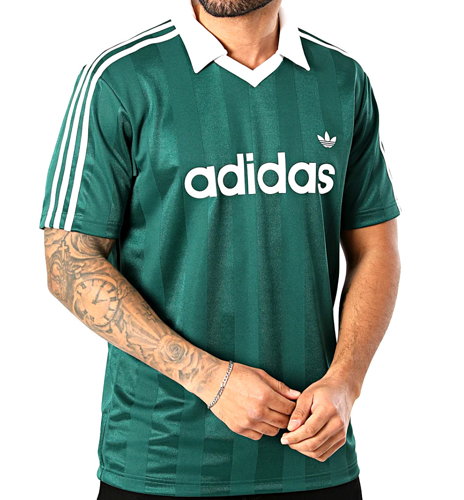 NEW MEN’S ADIDAS ORIGINALS TREFOIL POLY COLLAR TEE SHIRT ~SIZE LARGE #KE358G