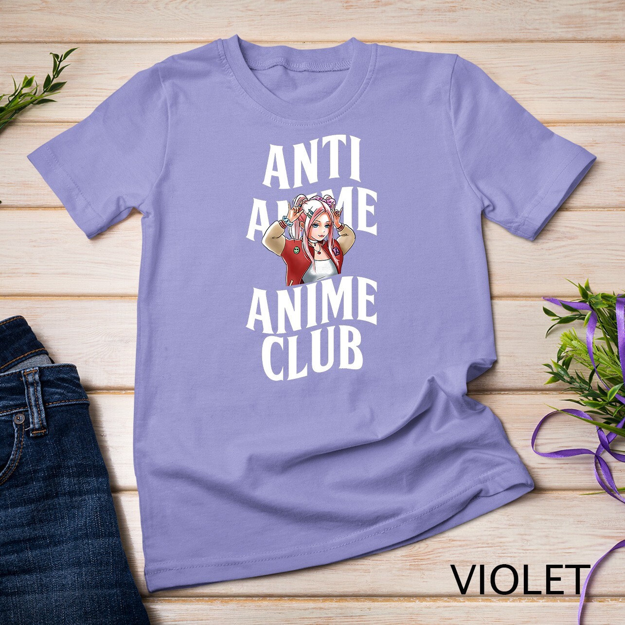Anti Anime Club Kawaii Manga Otaku Japanese Art Cosplaying Unisex T-shirt