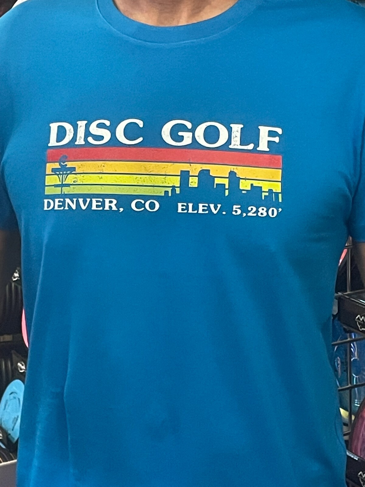 FLY GREEN PERFORMANCE UNISEX BLUE 5280 DISC GOLF T-SHIRT 100% BAMBOO ALL SIZES