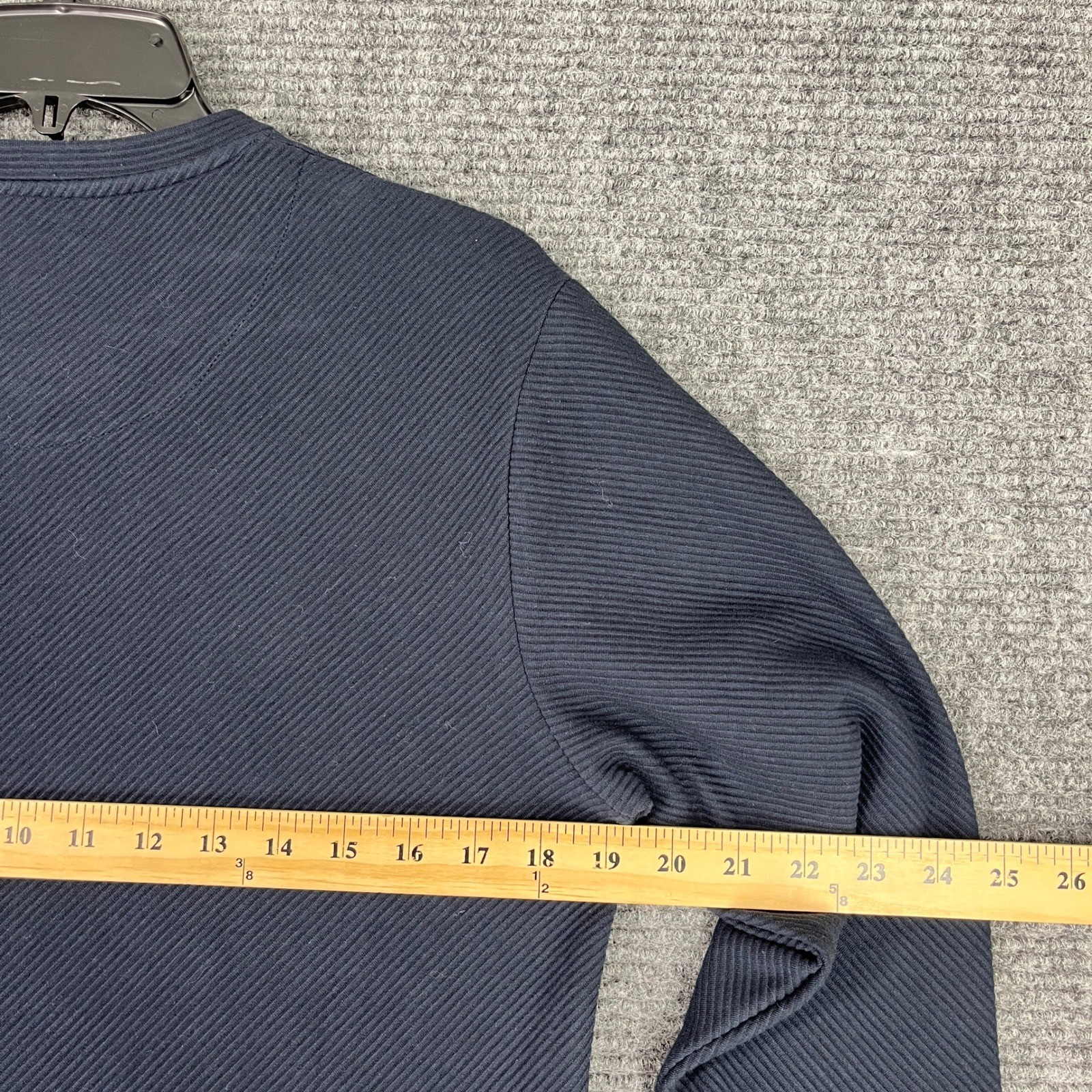 Denim & Flower Floral Ribbed Texture Casual Long Sleeve Top Mens S