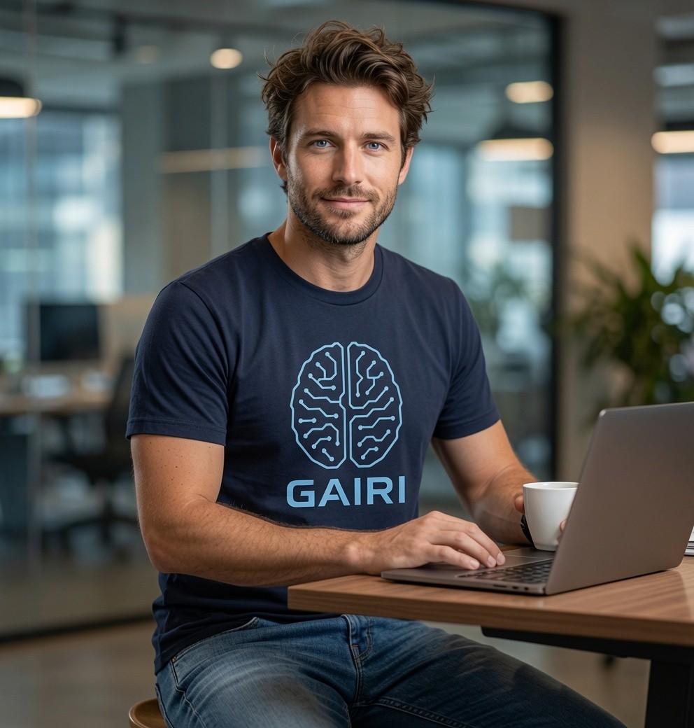 GAIRI – Generative AI Research Institute Unisex Graphic T-Shirt Navy or Gray