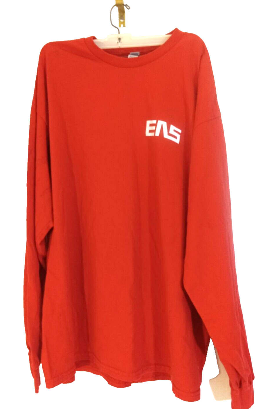 Gildan Pullover Shirt Mens Size 2 XL Red EAS Construction Long Sleeve Free Gift