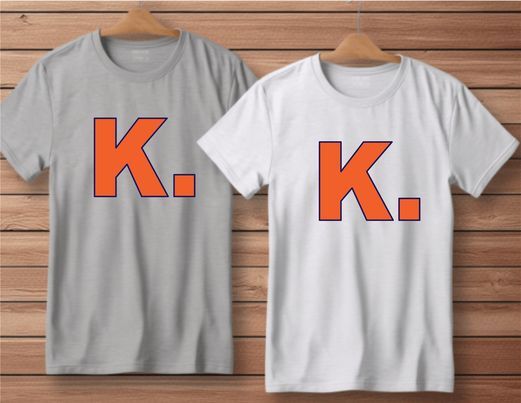K Okay Ok Funny Custom Shirt Gray or White S-4XL S M L XL XXL 2XL 3XL 4XL NEW