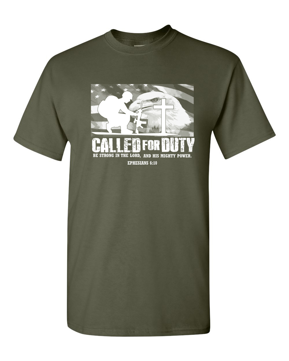 Religious Christian Soldier Cross Called For Duty Army Lord Men’s Tee Shirt 1390