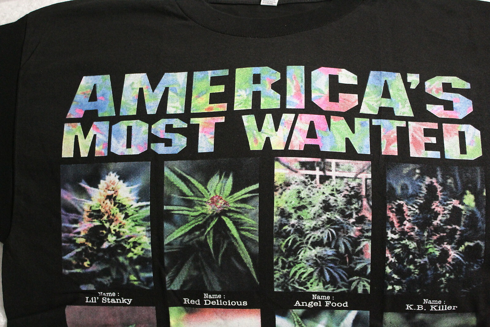 MARIJUANA AMERICA’S MOST WANTED WEED CANNABIS KUSH T-SHIRT
