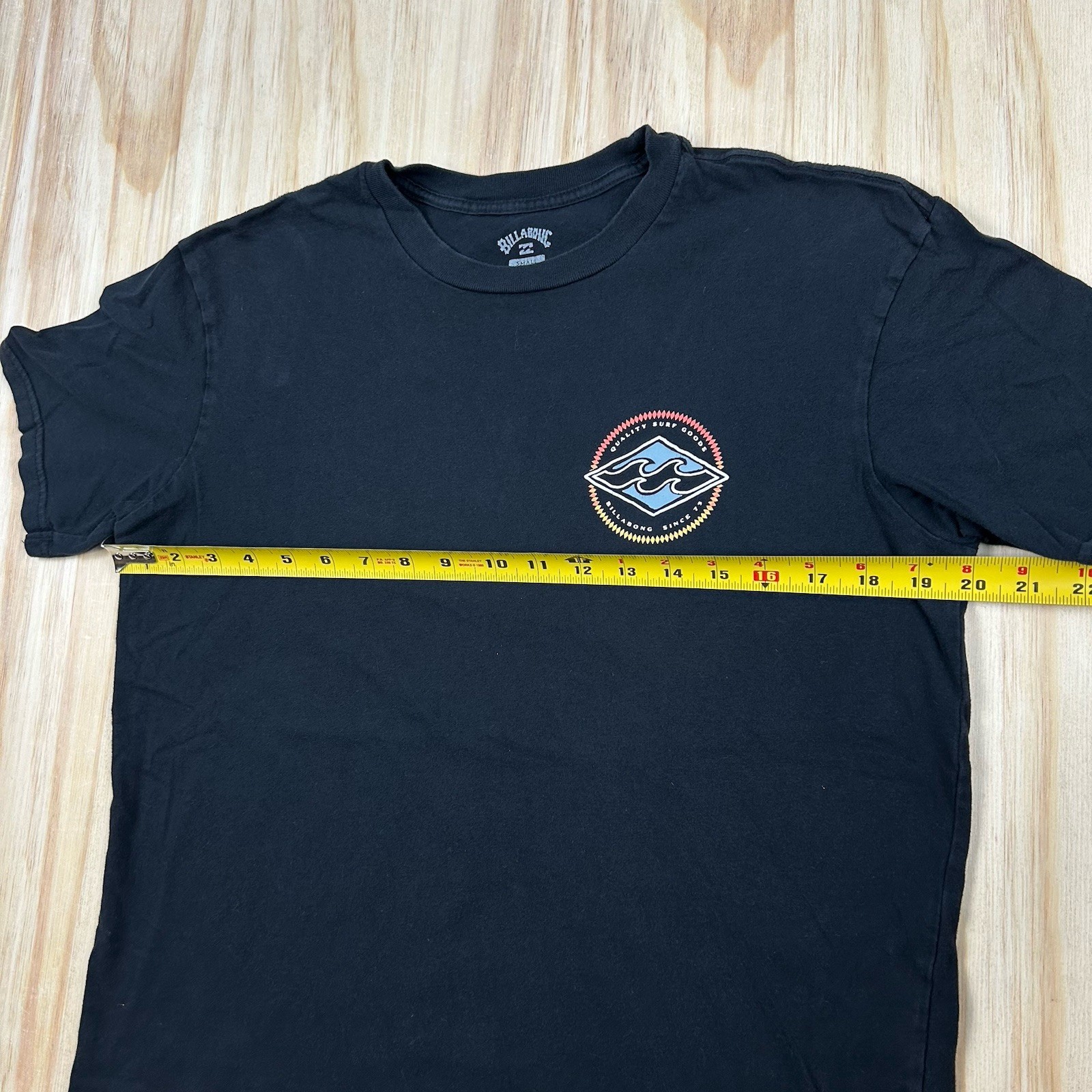 Billabong Premium T-shirt Men S Black Graphic Print Logo Surf Skate Distressed