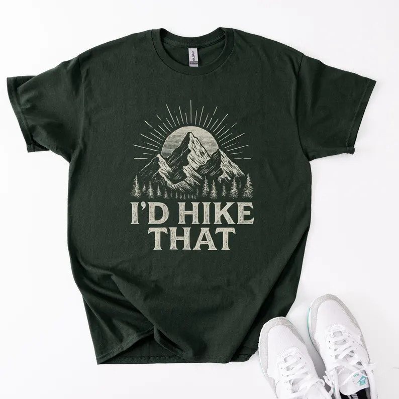 Funny Hiking Retro Mountain Outdoors Gildan Tee