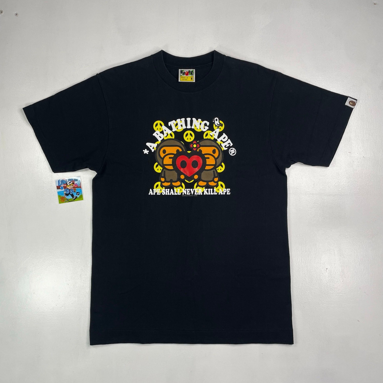 2008 BAPE Baby Milo Peace & Love Tee – Size M