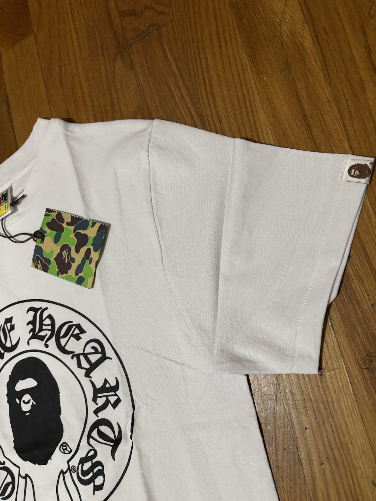A Bathing Ape BAPE Chrome Hearts Baby Milo White Graphic Tee Short Sleeve M