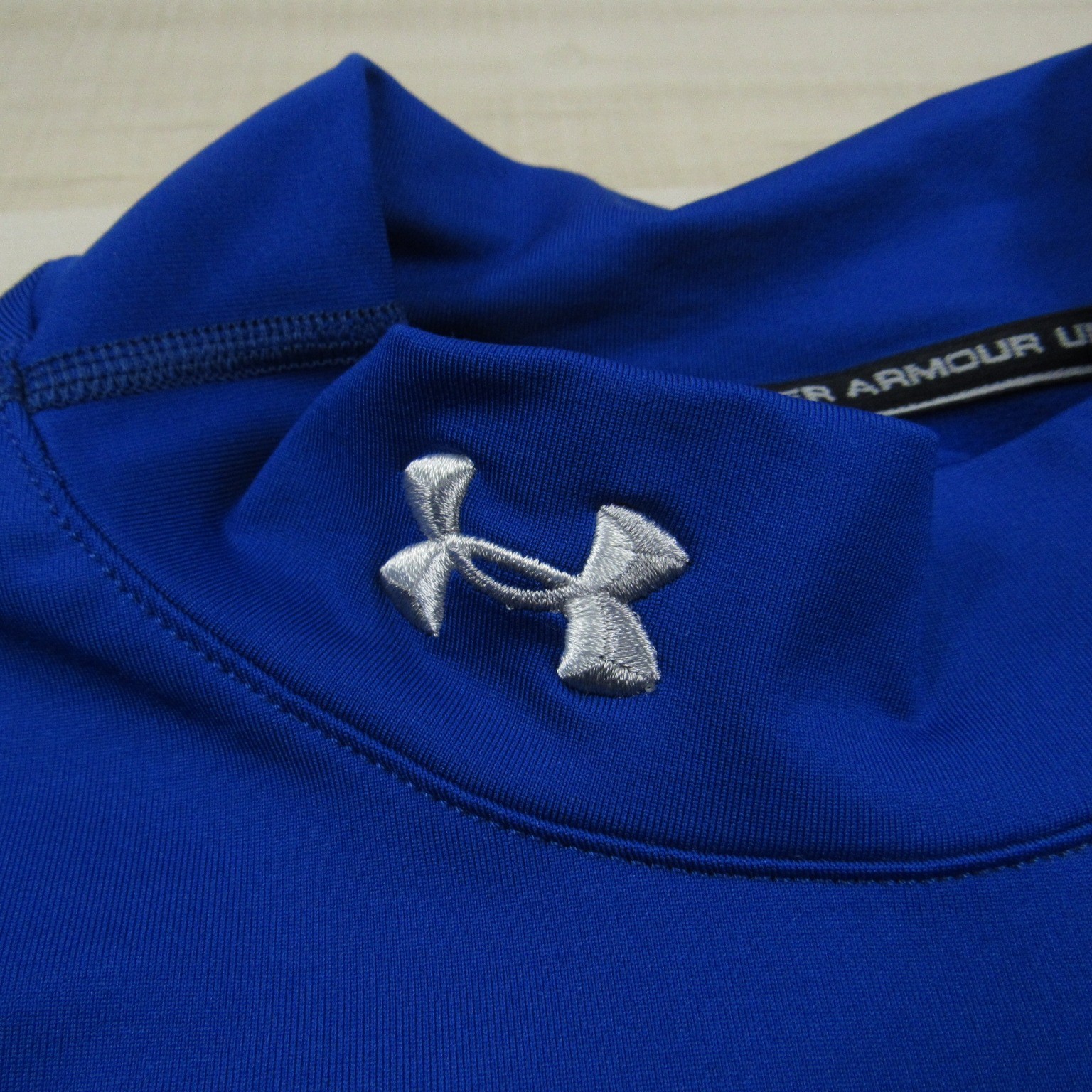 Under Armour Shirt Mens Extra Large Blue Fitted Mock Cold Gear Fleece Outdoor A1