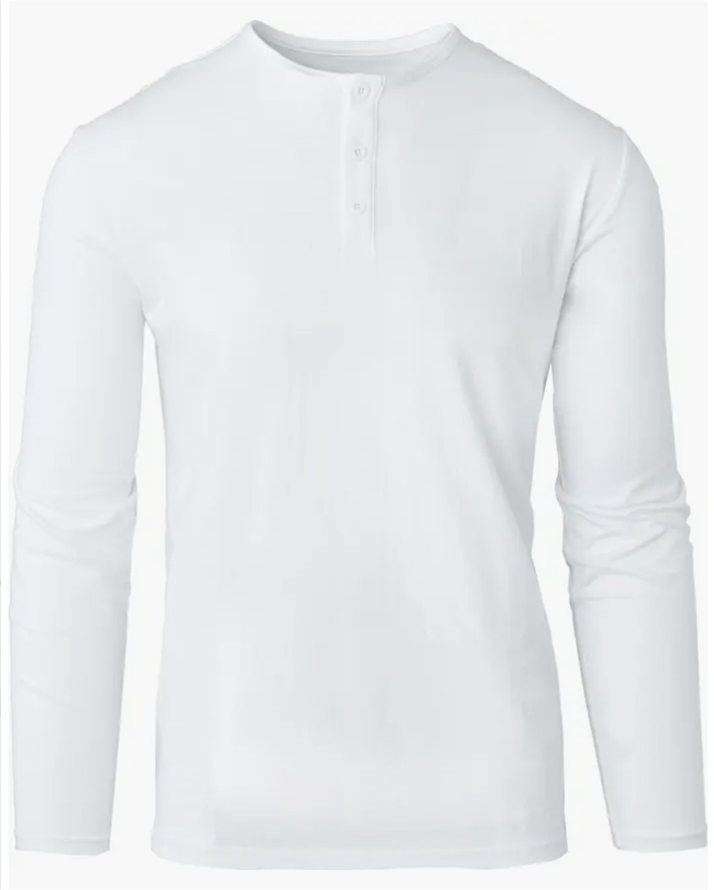 True Classic Henley Men’s Long Sleeve White Extra Large XL