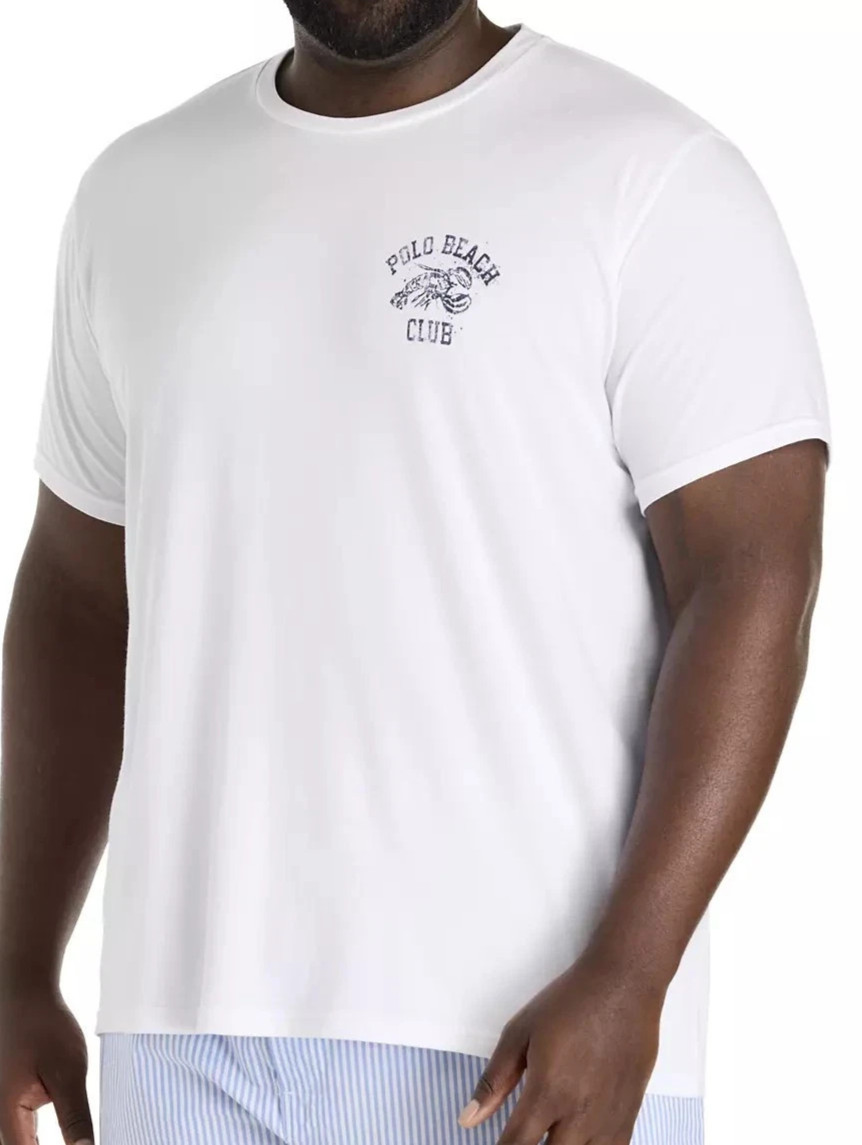 Polo Ralph Lauren Men’s SZ 2XL-Tall Beach Club Logo Lounge T Shirt in White