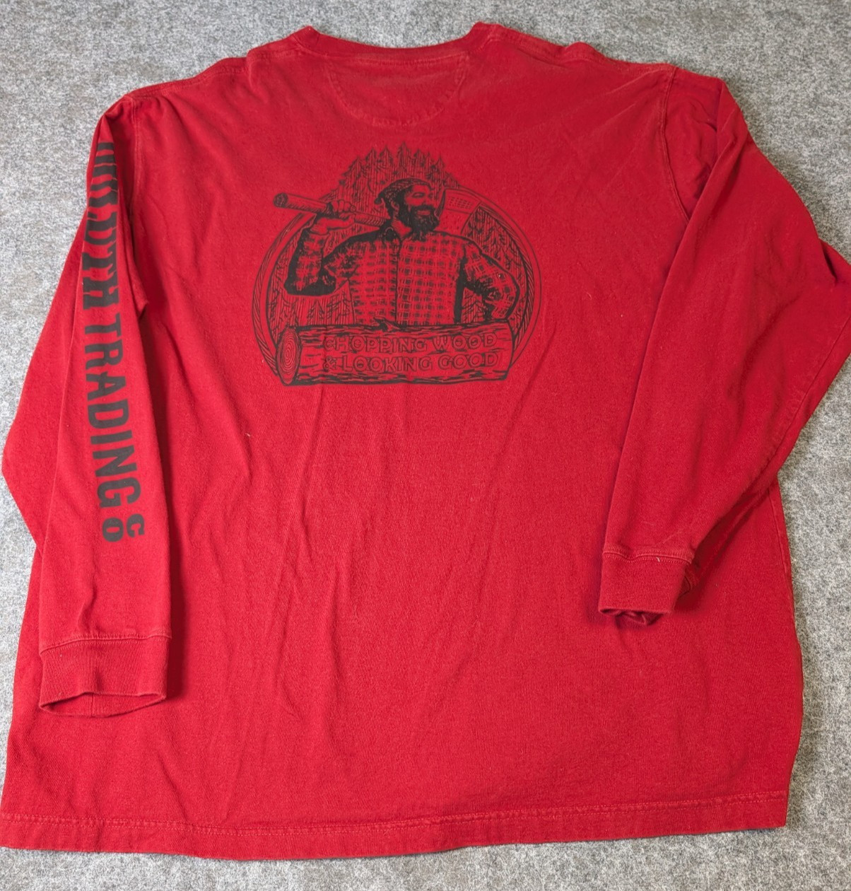 Duluth Trading Co Men’s XL Longtail T Shirt /Pocket Long Sleeve Deep Red Cotton