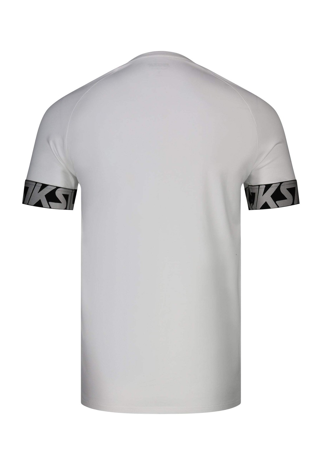 SikSilk Men’s Short Sleeved Muscle Fit Crew Neck Tech T-Shirt Tee White