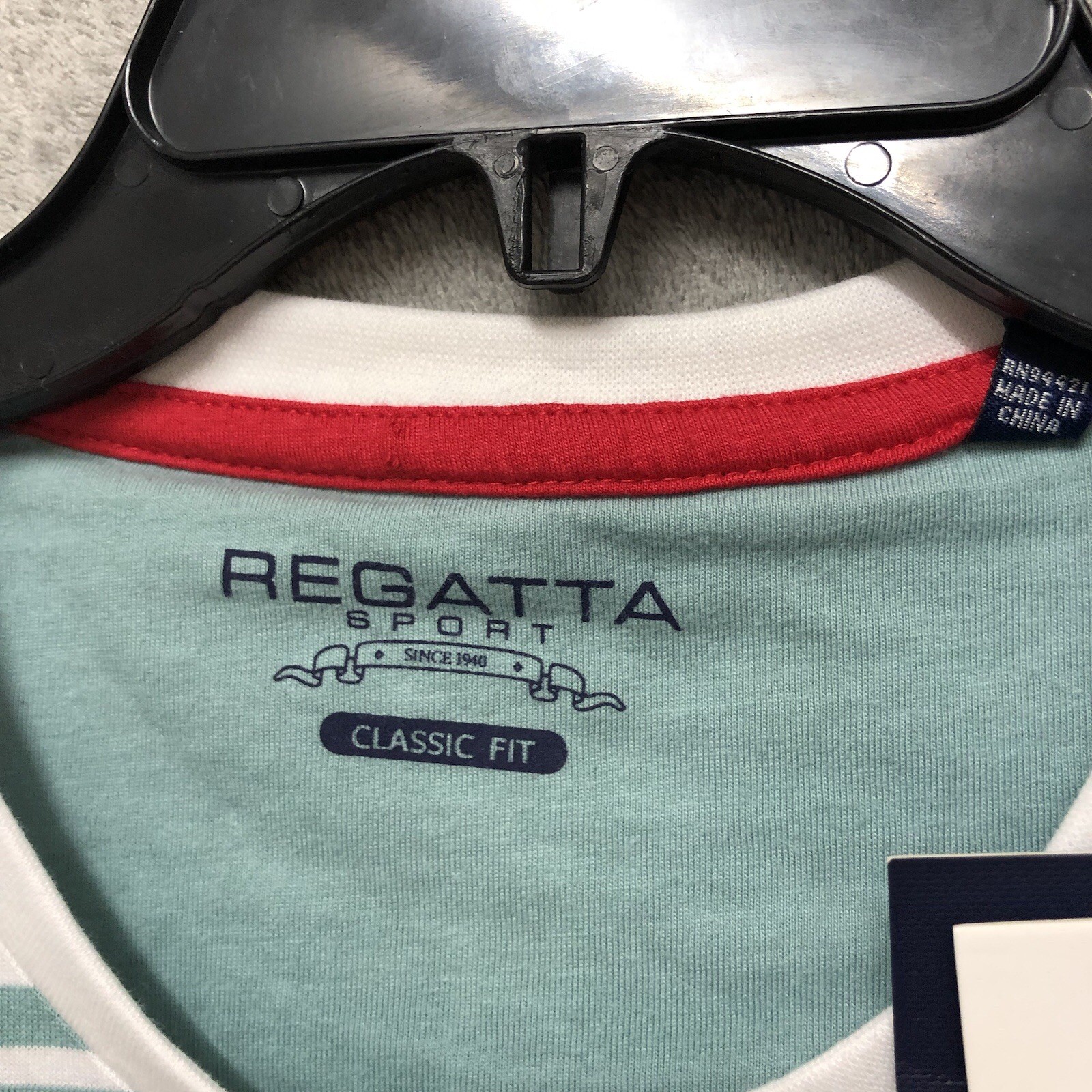 Regatta Sport Mens Shirt Extra Large Classic Fit Crew Neck Green White NEW